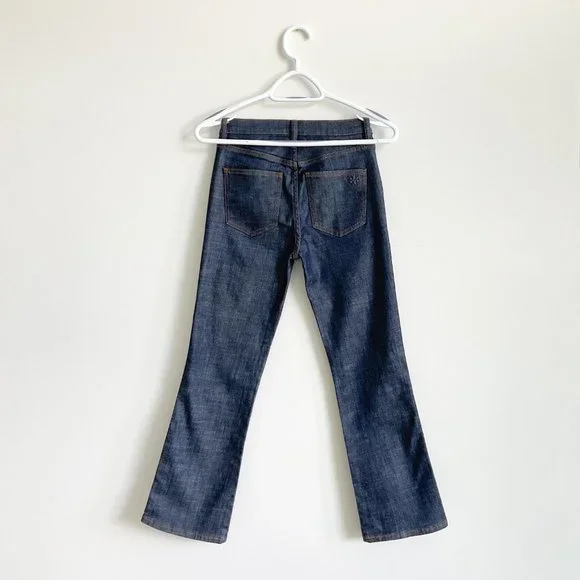 NWOT Tory Burch Mid-rise Cropped Bootcut Jeans Size 24 - Picture 3 of 7